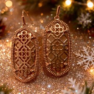 Kendra Scott Elle Drop Earrings in Rose Gold Filigree